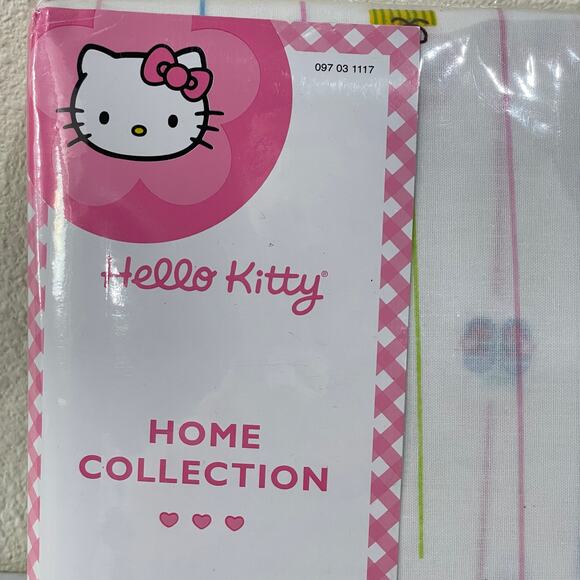 Vintage Y2k Hello Kitty Twin Sheet Set Flat Fitted & Pillowcase Mod Shopper NEW - Picture 5 of 7